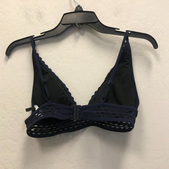 J. CREW Women's Blue Piqué french bikini top XXS AO842 - Picture 3 of 4